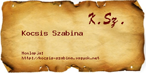 Kocsis Szabina névjegykártya